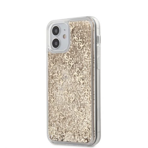 Guess 4G Liquid Glitter - Etui iPhone 12 Mini (zlatni)