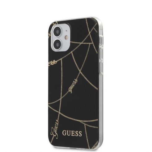 Guess Gold Chain - Maska za iPhone 12 Mini (crna)