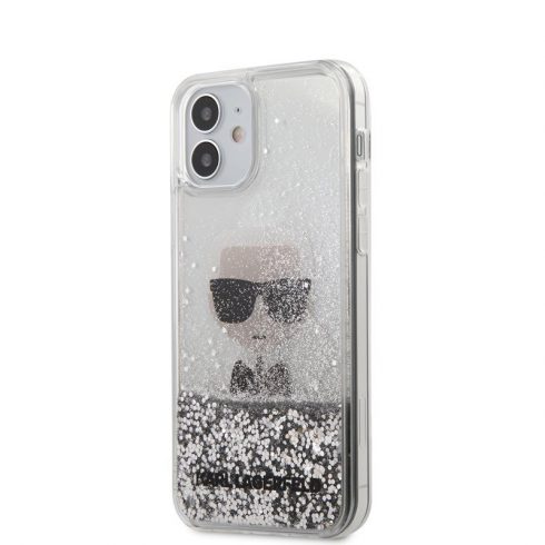 Karl Lagerfeld Liquid Glitter Ikonik - Maska za iPhone 12 Mini (srebrna)