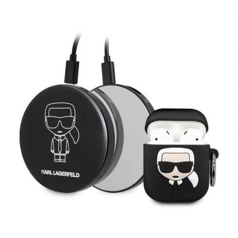 Karl Lagerfeld Bundle Ikonik - Set torbica za Apple Airpods 1/2 + Power Bank s ogledalom