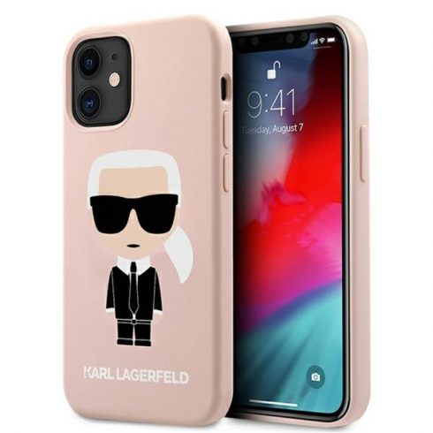 Karl Lagerfeld Fullbody Silicone Iconic - Case iPhone 12 Mini (svijetlo ružičasta)