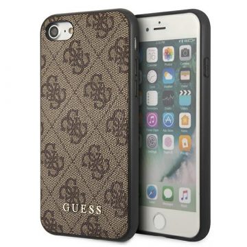   Guess 4G Metal Gold Logo - Futrola za iPhone SE 2022 / SE 2020 / 8 / 7 (smeđa)