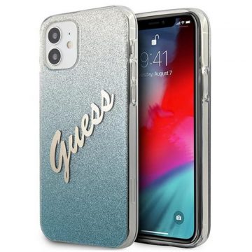   Guess Glitter Gradient Script - Maska za iPhone 12 mini (plava)