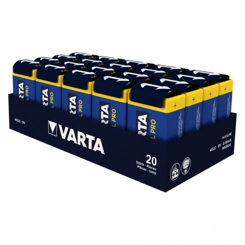 20x R9V 6LR61 9V alkalna Varta industrijska baterija