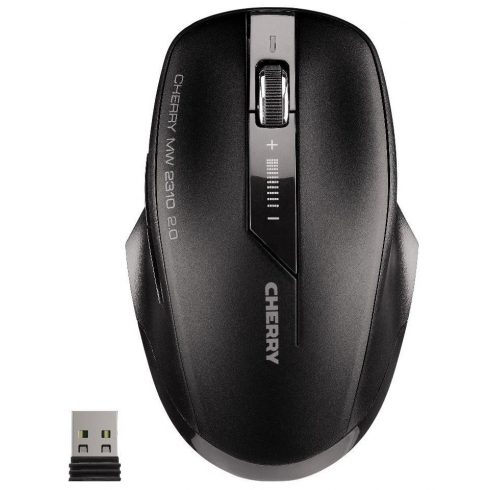 CHERRY miš MW 2310 2.0, USB, bežični, štedni, mini USB prijemnik, crni