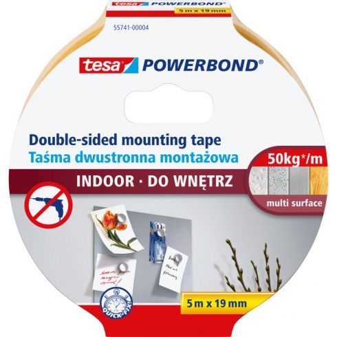 Powerbond montažna traka, prozirna, za unutarnju upotrebu, 5 m: 19 mm