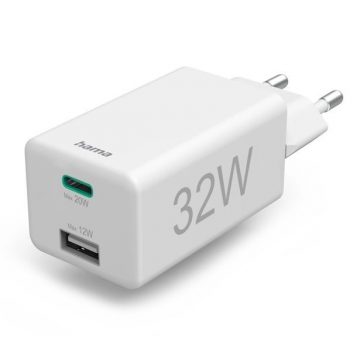   HAMA set: brzi USB punjač USB-C PD/QC, USB-A, 32 W + USB CC kabel 1 m