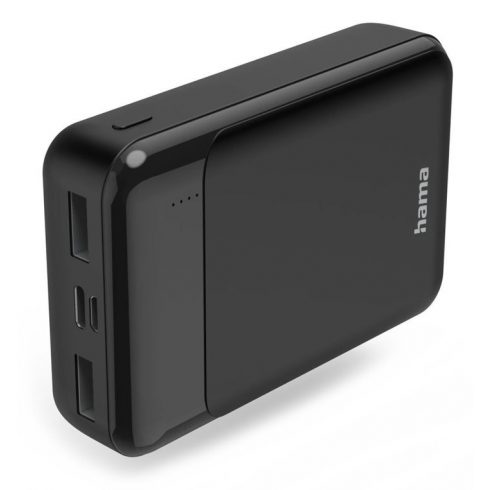 HAMA power bank Eco Power 10, 10000 mAh, 2 A, 2 izlaza: 2x USB-A, mikro USB/USB-C ulaz, crna