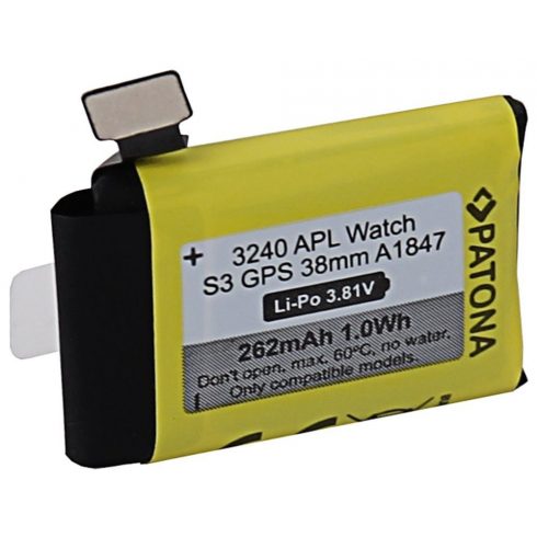 PATONA baterija za pametni sat Apple Watch 3 GPS 262mAh A1847 38mm