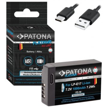   PATONA baterija za foto Canon LP-E17 1000mAh Li-Ion Platinum USB-C punjenje