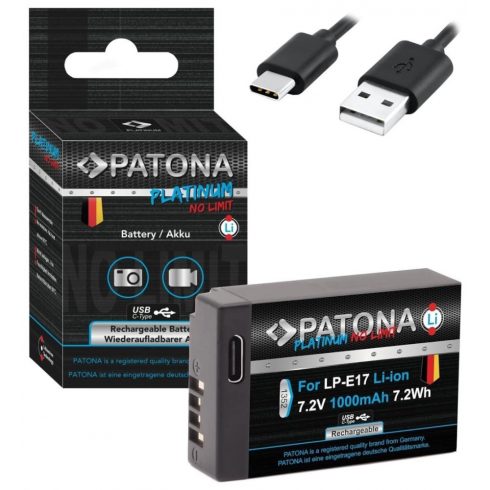 PATONA baterija za foto Canon LP-E17 1000mAh Li-Ion Platinum USB-C punjenje