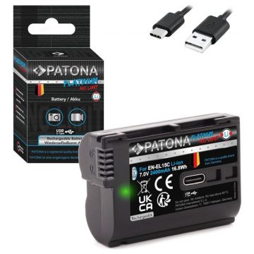   PATONA baterija za foto Nikon EN-EL15C 2400mAh Li-Ion Platinum USB-C punjenje