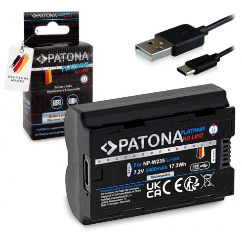 PATONA baterija za foto Fuji NP-W235 2400mAh Li-Ion Platinum USB-C punjenje