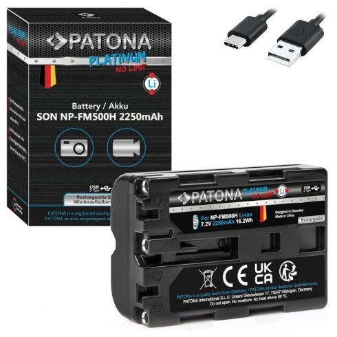 PATONA baterija za foto Sony NP-FM500H 2250mAh Li-Ion Platinum USB-C punjenje