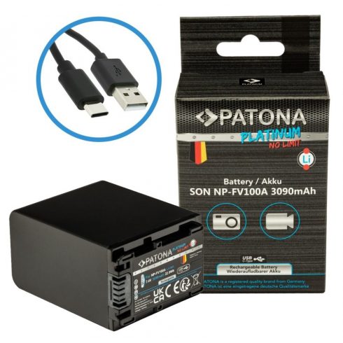 PATONA baterija za foto Sony NP-FV100 3090mAh Li-Ion Platinum USB-C punjenje