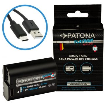   PATONA baterija za digitalni fotoaparat Panasonic DMW-BLK22 2400mAh Li-Ion Platinum USB-C punjenje