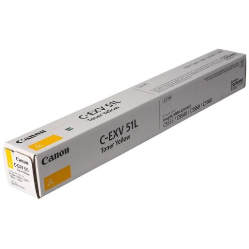 Canon originalni TONER CEXV51L ŽUTI iR-ADV C55xx/C57xx Toner male količine 26.000 stranica A4 (5%) - BEZ OSTROGA