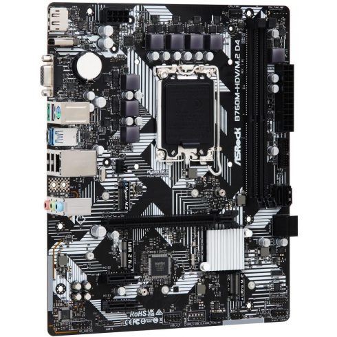 ASRock B760M-HDV/M.2 D4 / Intel B760 / LGA1700 / 2x DDR4 / 2x M.2 / VGA / HDMI / DP / USB-C / mATX