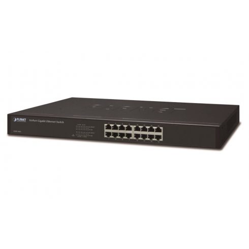 Planet GSW-1601 Switch 16x 10/100/1000, kov, rackmount, bez ventilatora