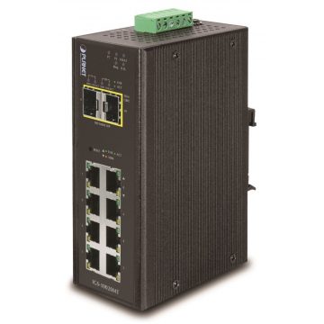   Planet IGS-10020MT průmyslový L3 switch, 8x1Gb, 2x2.5Gb SFP, dual 12-48V DC, -40~75°C, IP30