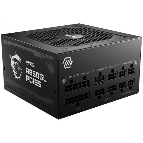 MSI izvor MAG A850GL PCIE5/ 850W/ ATX3.0/ akt. PFC/ ukupno 7 godina. jamstvo/ 120 mm ventilator/ modularno kabliranje/ 80PLUS Gold