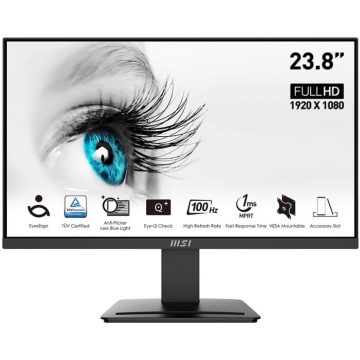   MSI PRO MP2412/ 23,8"/ 1920x1080/ VA/ 1ms/ 100Hz/ 300cd/m2/ 4000:1/ HDMI/ DP/ VESA/ crni