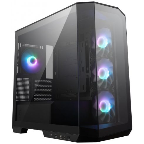 MSI kućište MAG PANO M100R PZ Black/ bez napajanja/ lijevo i prednje staklo/ 4x 120 mm A-RGB ventilator/ 1x USB-C/ 1x USB3.2/ crno