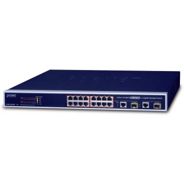   Planet FGSW-1816HPS L2 prekidač, 16x100Mb, 2x1Gb SFP, 16x PoE 802.3at 220W