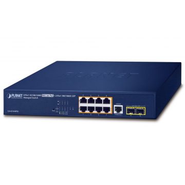   Planet GS-4210-8P2S L2 prekidač, 8x1Gb, 2x 1Gb SFP, 8x PoE 802.3at 120W, QoS