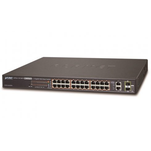 Planet FGSW-2624HPS4 L2 prekidač, 24x100Mb, 2x1Gb SFP, 24x PoE 802.3at 420W