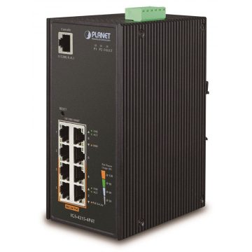   Planet IGS-4215-4P4T průmyslový L2 switch, 8x1Gb, 4x PoE 802.3af 140W, 48-54VDC, -40~75°C, IP30