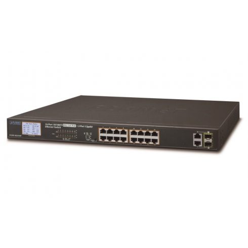 Planet FGSW-1822VHP PoE preklopnik, 16x100,2x1000-TP/SFP, LCD, VLAN, IEEE 802.3at<300W