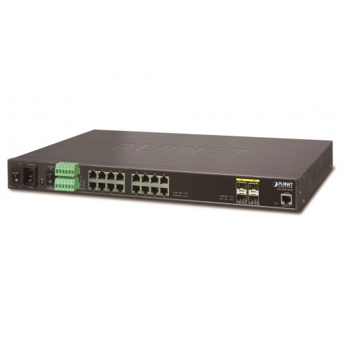 Planet IGS-5225-16T4S industrijski L3 prekidač, 16x1Gb, 4x1Gb SFP, 36-60VDC, -40~75°C, IP30, 2x napajanje