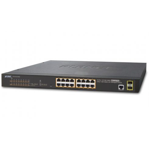 Planet GS-4210-16P2S L2 prekidač, 16x1Gb, 2x1Gb SFP, 16x PoE 802.3at 220W