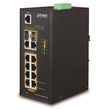   Planet IGS-4215-8P2T2S průmyslový L2 switch, 8x1Gb, 2x1Gb SFP, 8x PoE 802.3at 240W, 48~54VDC, -40~75°C, IP30