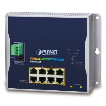   Planet WGS-5225-8P2S plochý L3 switch, 8x1Gb, 2x2.5Gb SFP, 8x PoE 802.3at 240W, 48-56VDC, -40~75°C, IP30, bez ventilatora