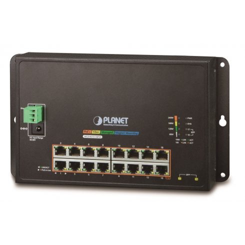 Planet WGS-4215-16P2S pločasti L4 prekidač, 16x1Gb, 2x1Gb SFP, 16x PoE 802.3at 240W, 48-56VDC, -10~60°C, IP30, bez ventilatora