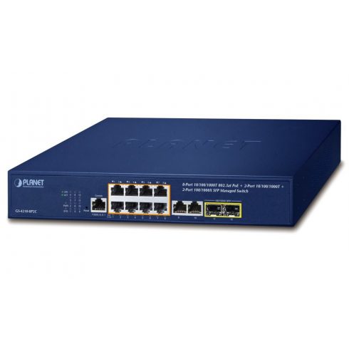 Planet GS-4210-8P2C L2 prekidač, 10x1Gb, 2x1Gb SFP, 8x PoE 802.3at 120W, QoS