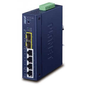   Planet IGS-4215-4T2S průmyslový L2 switch, 4x1Gb, 2x 1Gb SFP, dual 9-48VDC, -40~75°C, IP30