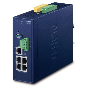   Planet IVR-300 Enterprise router/FW VPN/VLAN/QoS/HA/AP kontroler, 2xWAN(SD-WAN), 3xLAN, IP30, -40/75st, 9-54VDC