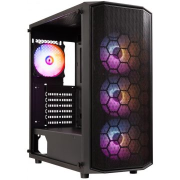   BitFenix kućište Garen / ATX / 4x120mm ARGB ventilator / 2xUSB 3.0 / USB 2.0 / kaljeno staklo / crno