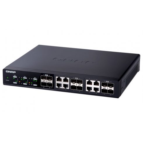 QNAP QSW-1208-8C 10G prekidač, 12x 10G priključak SFP+ (4x SFP+ i 8x kombinirani SFP+ / RJ-45)