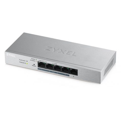 ZyXEL GS1200-5HPv2 Web Smart preklopnik 5x Gigabit metal, 4x PoE (802.3at, 30W), PoE Potrošnja energije 60