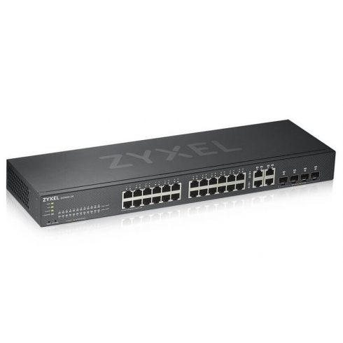 Zyxel GS1920-24v2, 28-port Gigabit WebManaged switch: 24x Gigabit metal + 4x Gigabit combo (metal/SFP), IPv6