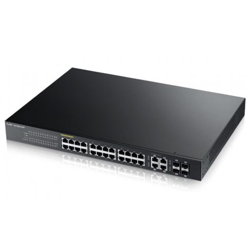 Zyxel GS1920-24HPv2 28-portni Gigabit WebManaged PoE Switch, 24x gigabit RJ45, 4x gigabit RJ45/SFP, 802.3at, 375W pro PoE