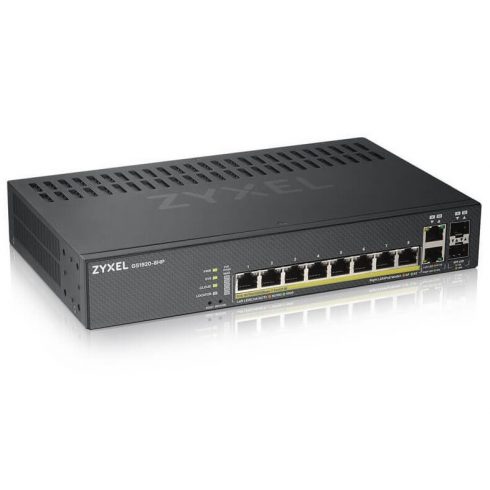 Zyxel GS1920-8HPv2 10 Port Smart Managed Switch 8x Gigabit Copper i 2x Gigabit dual pers., hybird način rada, samostalni ili