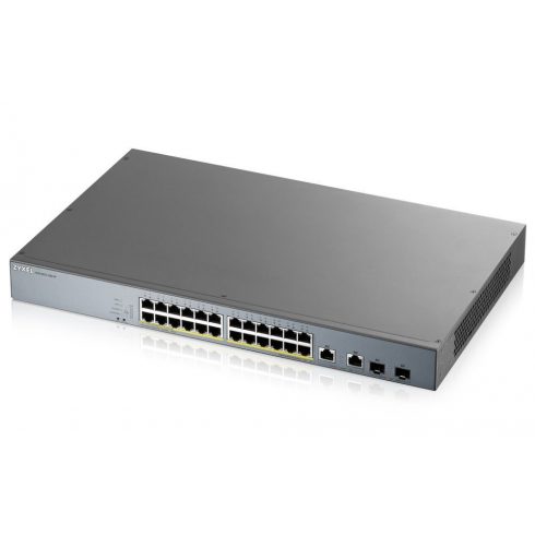 Zyxel GS1350-26HP 26 Port pametni upravljani CCTV PoE preklopnik, veliki domet, 375 W, 24x GbE, 2x kombinirani RJ45/SFP