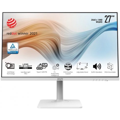 MSI Modern MD272QPW/ 27"/ 2560x1440/ IPS/ 4ms/ 300cd/m2/ 1000:1/ HDMI/ DP/ USB/ USB-C/ bijeli