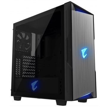   GIGABYTE AORUS C300 GLASS / ATX / transparentna strana / 2x USB 3.0 / USB-C / HDMI / RGB / crna