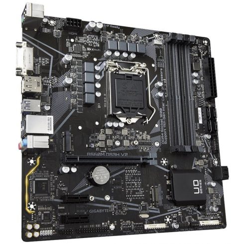 GIGABYTE B560M DS3H V2 / Intel B560 / LGA1200 / 4x DDR4 / 2x M.2 / DVI-D / HDMI / DP / USB-C / mATX